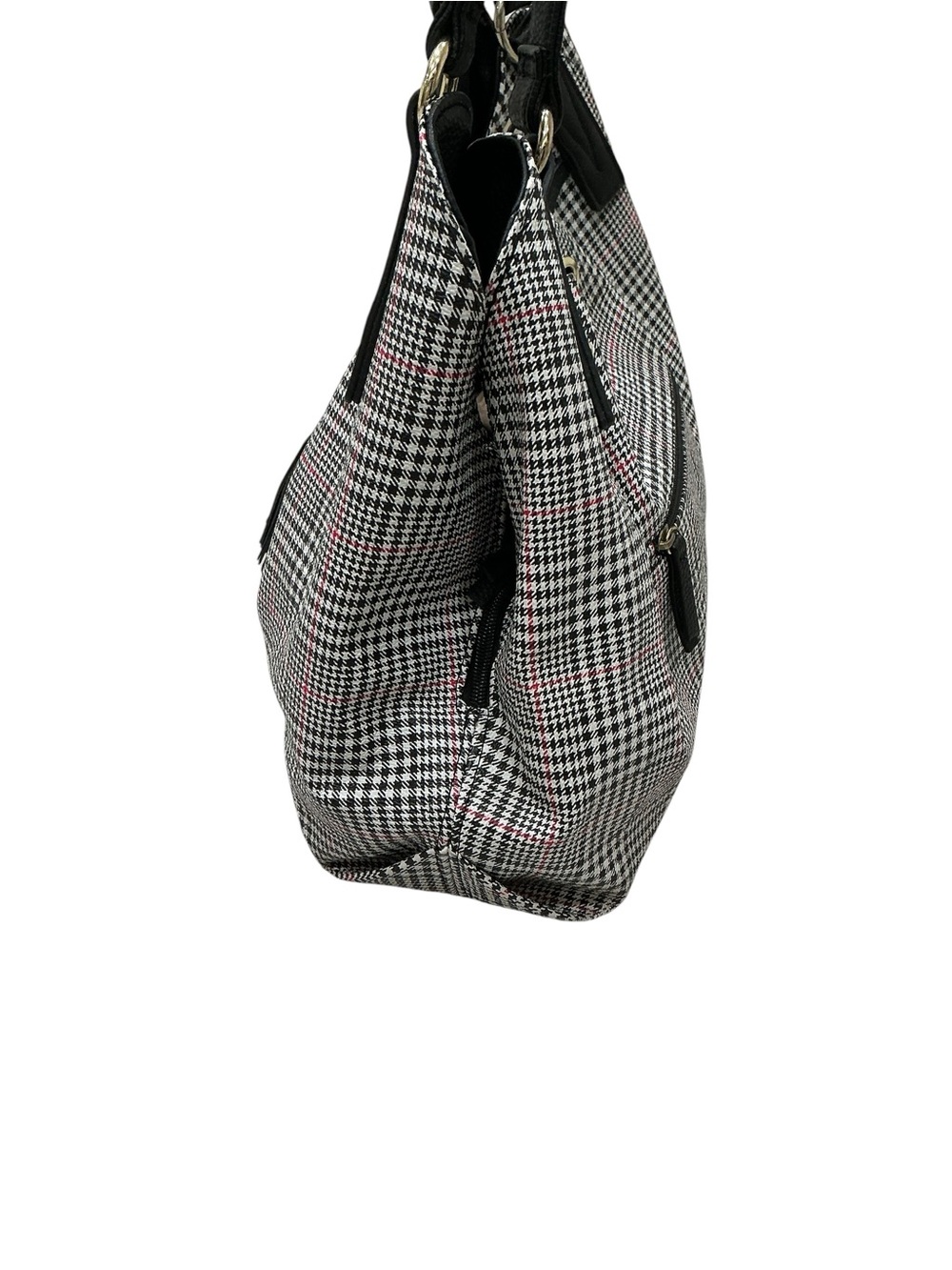 Liz Claiborne Houndstooth Shoulder Bag Tassel 3 Compartment Preppy Heritage Chic - Picture 5 of 16